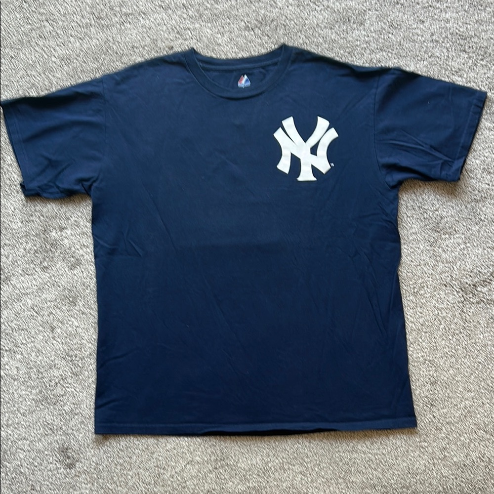 Majestic Navy Blue Derek Jeter Tee with White Yankees Emblem